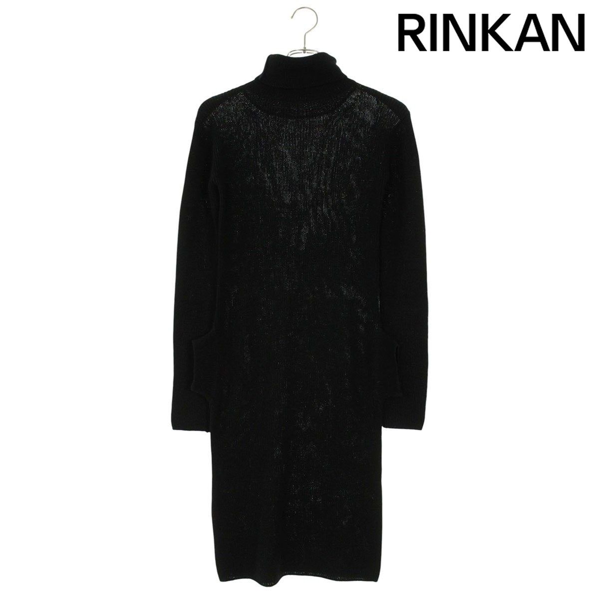 ☆極美品☆ヨウジヤマモト　タートルネック 黒 ロングワンピース　2 ☆極美品☆ヨウジヤマモト タートルネック 黒 ロングワンピース 2