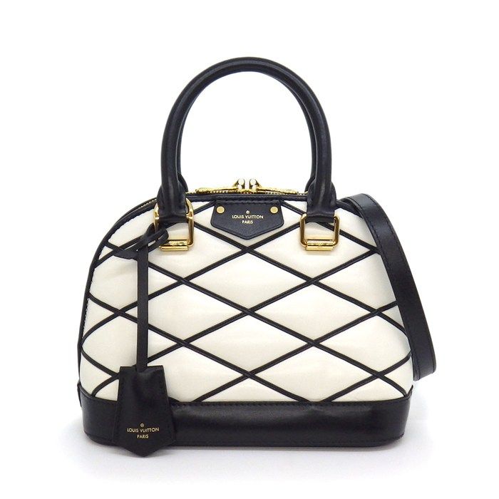 ルイ・ヴィトン LOUIS VUITTON ハンドバッグ アルマ BB マルタージュ M23761 ホワイト ブラック ラムレザー ゴールド金具 【中古】
