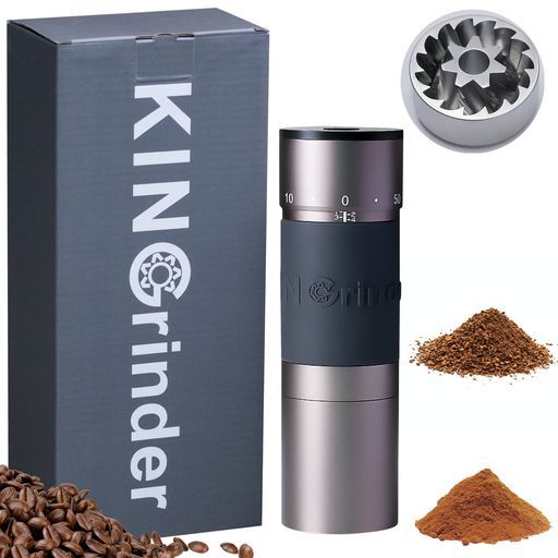 KINGrinderK6手挽きコーヒーミル外部調整式200段階粒度調節均一性に優れるコニカル式金属刃最大容量25-35g