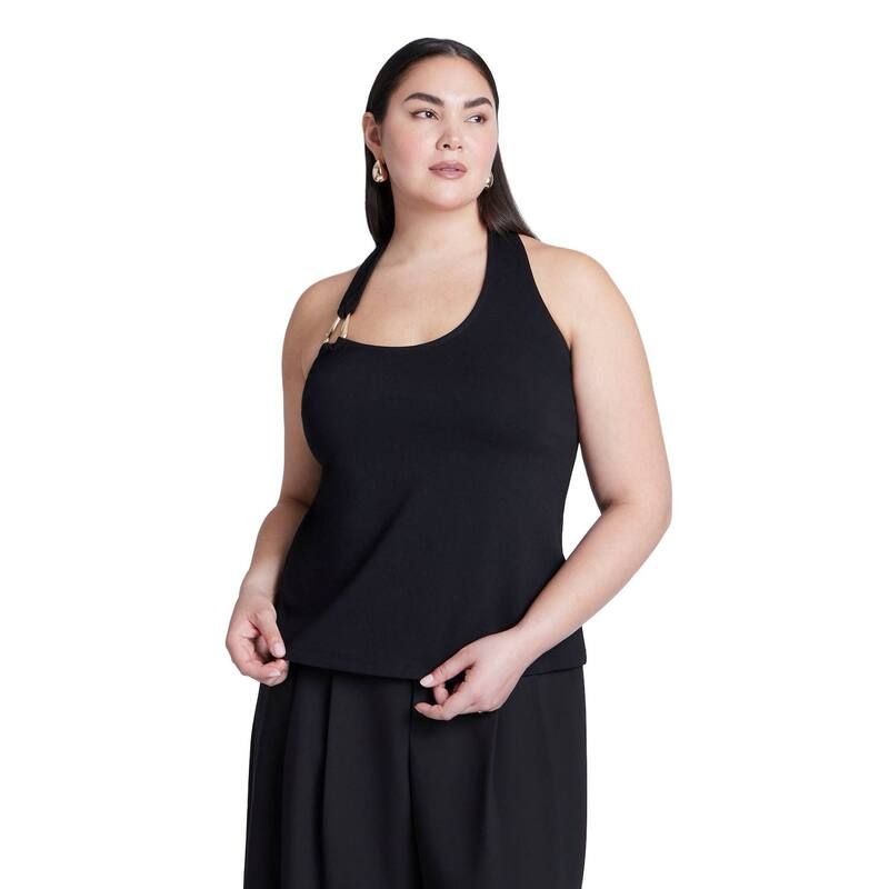 エロクイ レディース トップス Tシャツ プラスサイズ ホルター ELOQUII