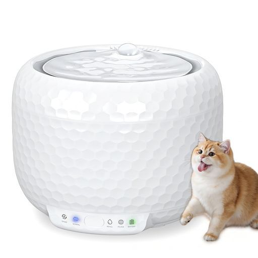 1.8Lワイヤレス猫用給水器5200mAh充電式バッテリー搭載ポンプペット自動給水機2種類水流モード猫・小型犬用(ABS)