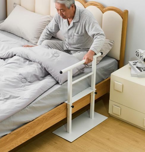 OSJベッド手すり頑丈ベッド用手すり固定バンド付き立ち上がり補助つかまり立ち寝起きサポート後付け手摺ベッドガード落下防止ベッドフェンス高齢者介護補助グッズ