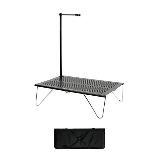 ROCKMONKEYアルミ合金折りたたみキャンプテーブル軽量1秒折りたたみ静的耐荷重5kg1/4スクリューホール対応ブラック/シルバー(ブラック)