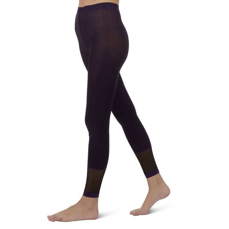 メモイ レディース アンダーウェア 靴下 MeMoi Womenspunky Herringbone Fashion Footless Tights Plum Perfect プラム