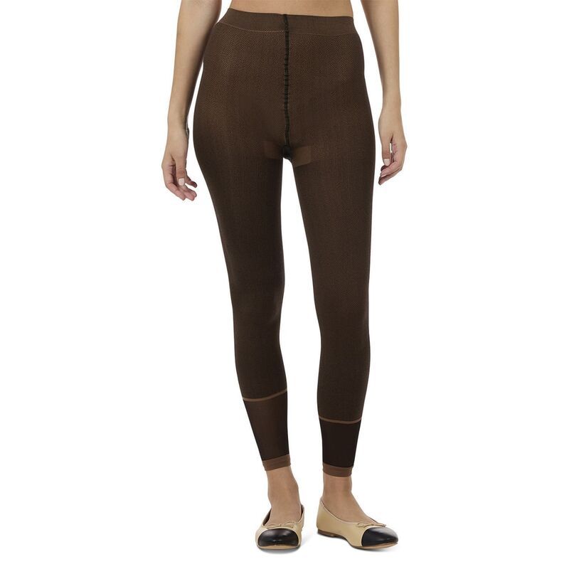 メモイ レディース アンダーウェア 靴下 MeMoi Womenspunky Herringbone Fashion Footless Tights Black ブラック