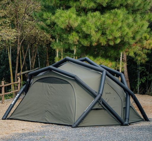 SpringhillエアードームテントTCテント4-6人用煙突穴付き家族キャンプドーム型TCドームシェルターエアーテントTPU&メッシュドアスノースカート屋外グランドシートエアポンプ付属自立式簡単…