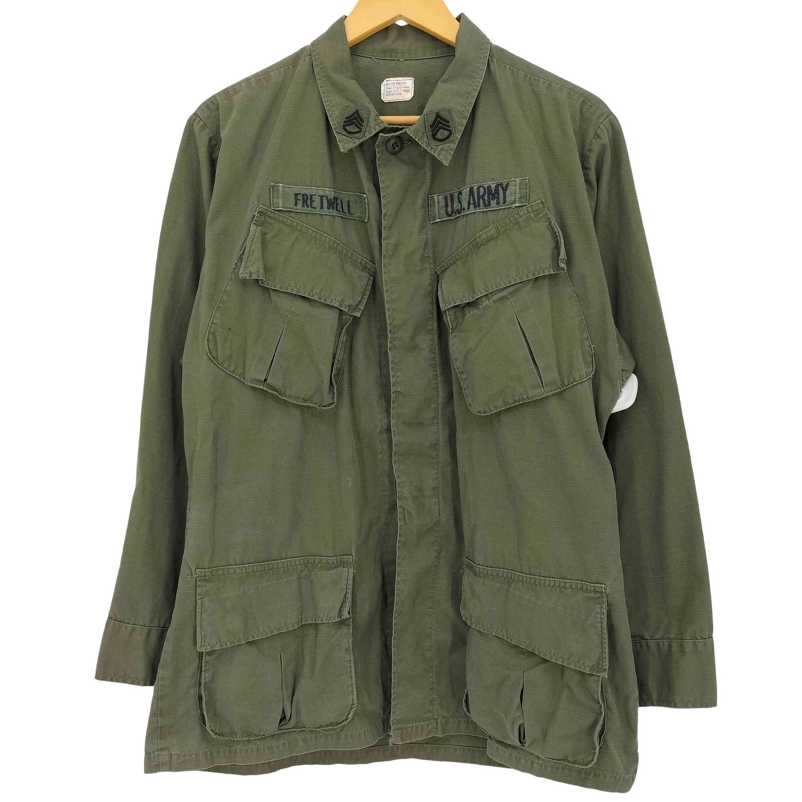 60sジャングルファティーグジャケット６９年会計 ユーエスアーミー U.S. ARMY 60s 69年会計 5th jungle fatigue jacket