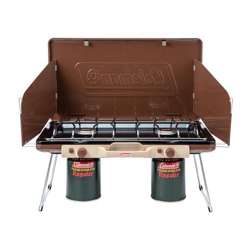 Coleman(コールマン)パワーハウスLPツーバーナーストーブII防災キャリーハンドル付ハイパワーアウトドアキャンプバーベキュー調理キャンプアウトドアBBQ防災自動点火装置付き2口コンロハ…