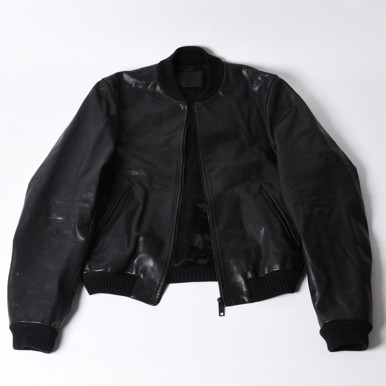 PRADA ナッパ レザージャケット シャツ ブラック サイズ50 美品 PRADA プラダ Black ブラック Leather Jacket レザージャケット Size50