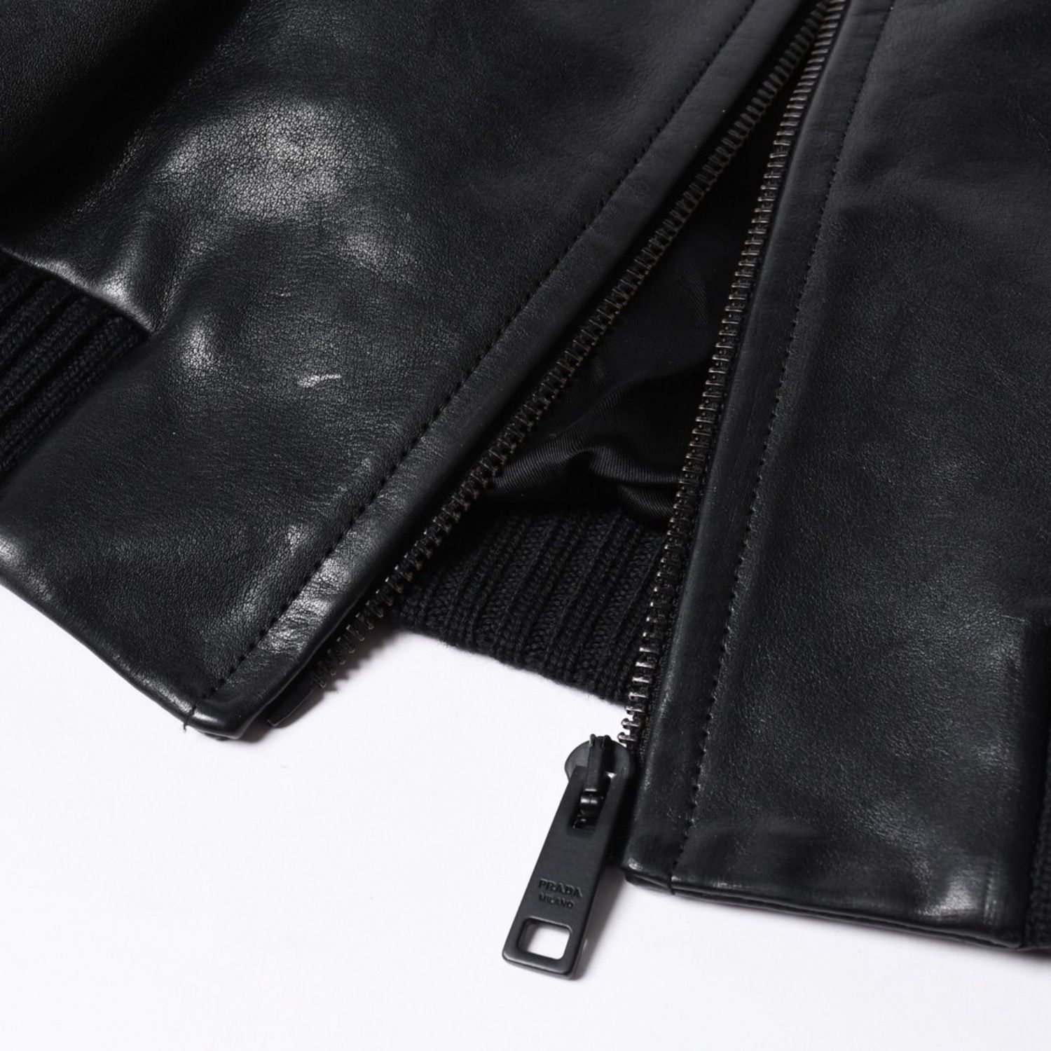 PRADA ナッパ レザージャケット シャツ ブラック サイズ50 美品 ブラック ナッパレザー シャツ | PRADA - 日本