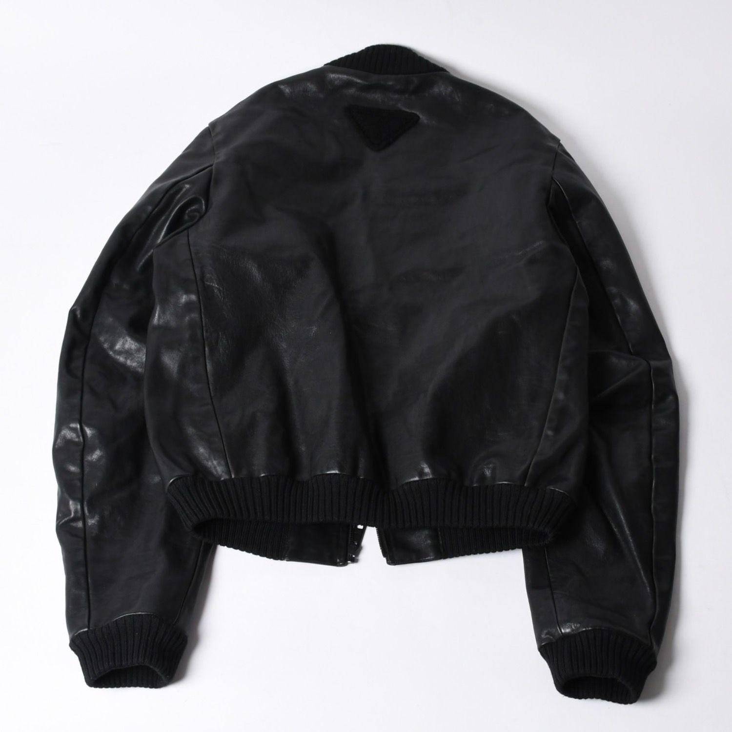 PRADA プラダ Black ブラック Leather Jacket レザージャケット Size50