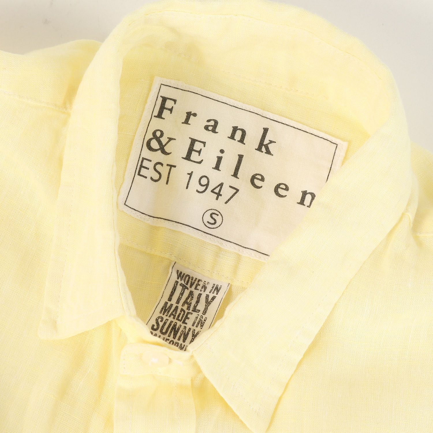 フランク&アイリーン Frank&Eileen シャツ 長袖 イエロー 黄 美品】Frank & Eileen フランクアンドアイリーン シャツ ペール