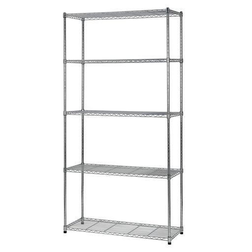 VECELOスチールラック収納棚ラック5段幅90x奥行35x高さ180cm各棚板耐荷重50KG棚メタルラックキッチンラッククロムメッキ防錆加工業務用リビング/玄関/キッチンシェルフキッチン収納クローム