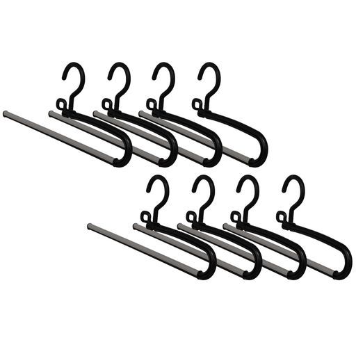 シンコハンガー(Shinkohanger)衣類用ハンガーS&Fリレースラックス2Px4個セットブラック日本製ラックズボン洗濯タオルバスタオルネクタイ頑丈かたくずれ防止物干しスカートパンツ押し入れ収…