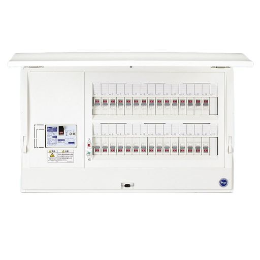日東工業HCD形ホーム分電盤ドア付スタンダードタイプ単3中性線欠相保護付漏電ブレーカ付14+250AホワイトHCD3E5-142