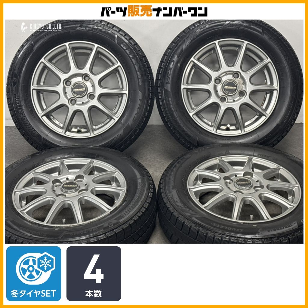 【スタッドレス】WAREN 13in 4.00B +43 PCD100 ブリヂストン ブリザック VRX3 155/70R13 N-BOX N-WGN ミライース ムーブ アルト ワゴンR