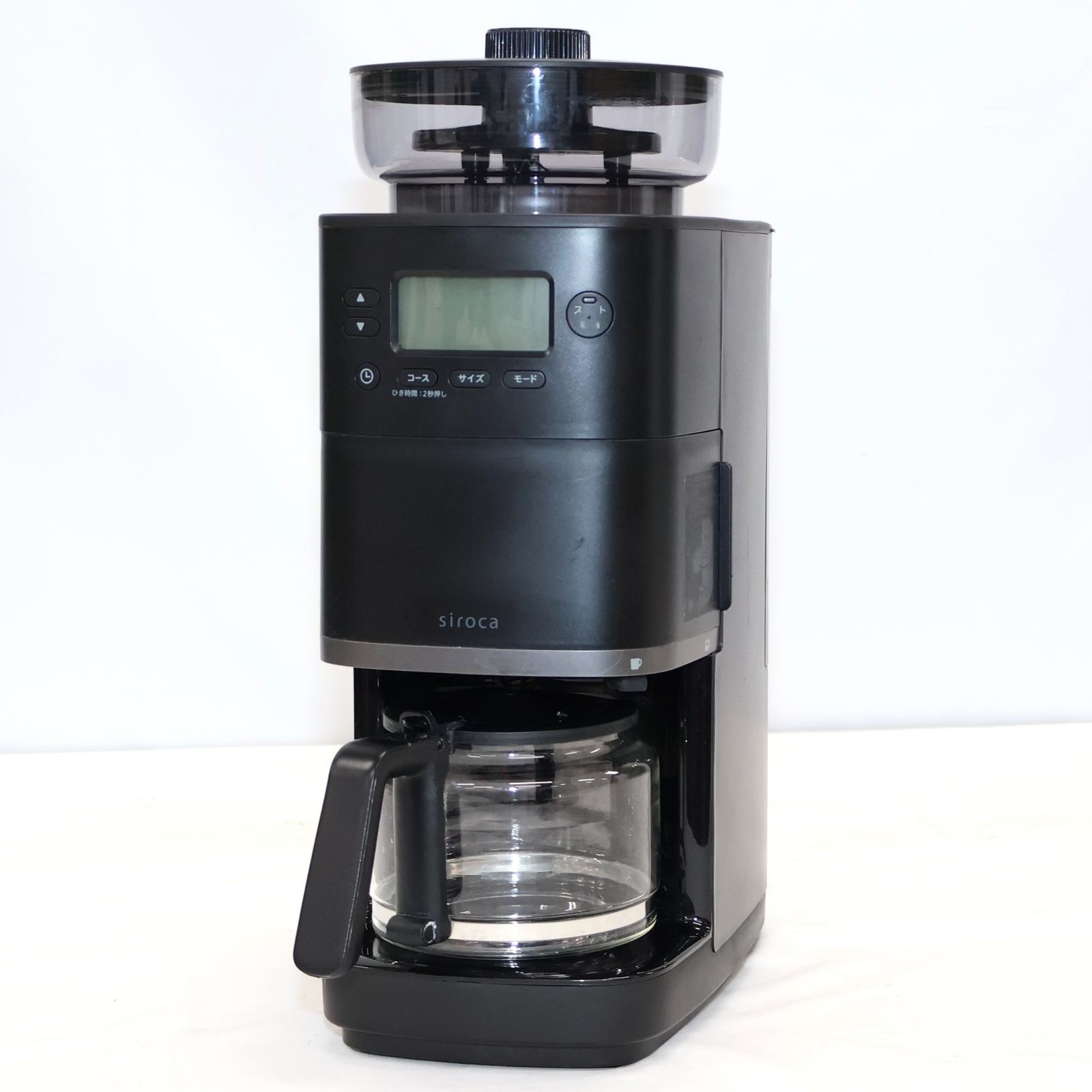 中古 シロカ コーン式全自動コーヒーメーカー カフェばこ ブラック sc