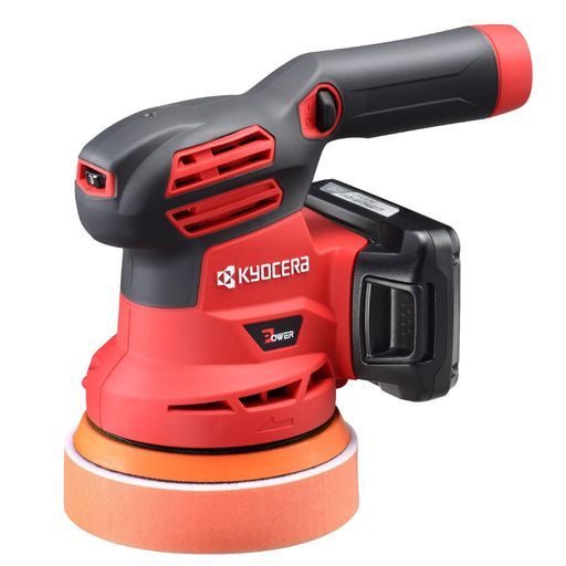 京セラ(Kyocera)旧リョービ充電式サンダポリッシャーBRSE-1800L1602600Aリチウムイオン18V電池1個・充電器・収納バック付【車の塗装面の磨き・艶出し、ヘッドライトのくすみや黄ばみの除去に…