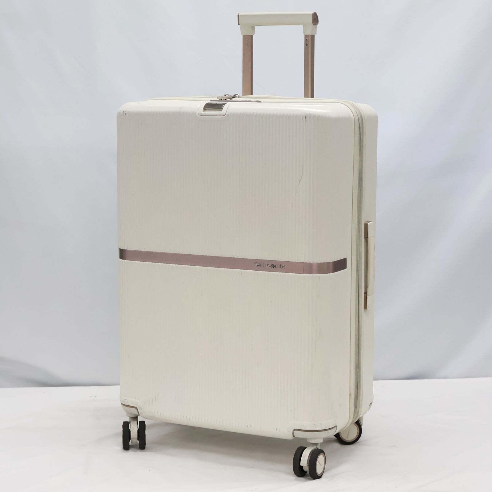 中古 [5-8泊向けサイズ]サムソナイト ミンター スピナー69 エキスパンダブル 75L/拡張時92L ハードスーツケース samsonite-minter69-iv アイボリー 【可(C)】
