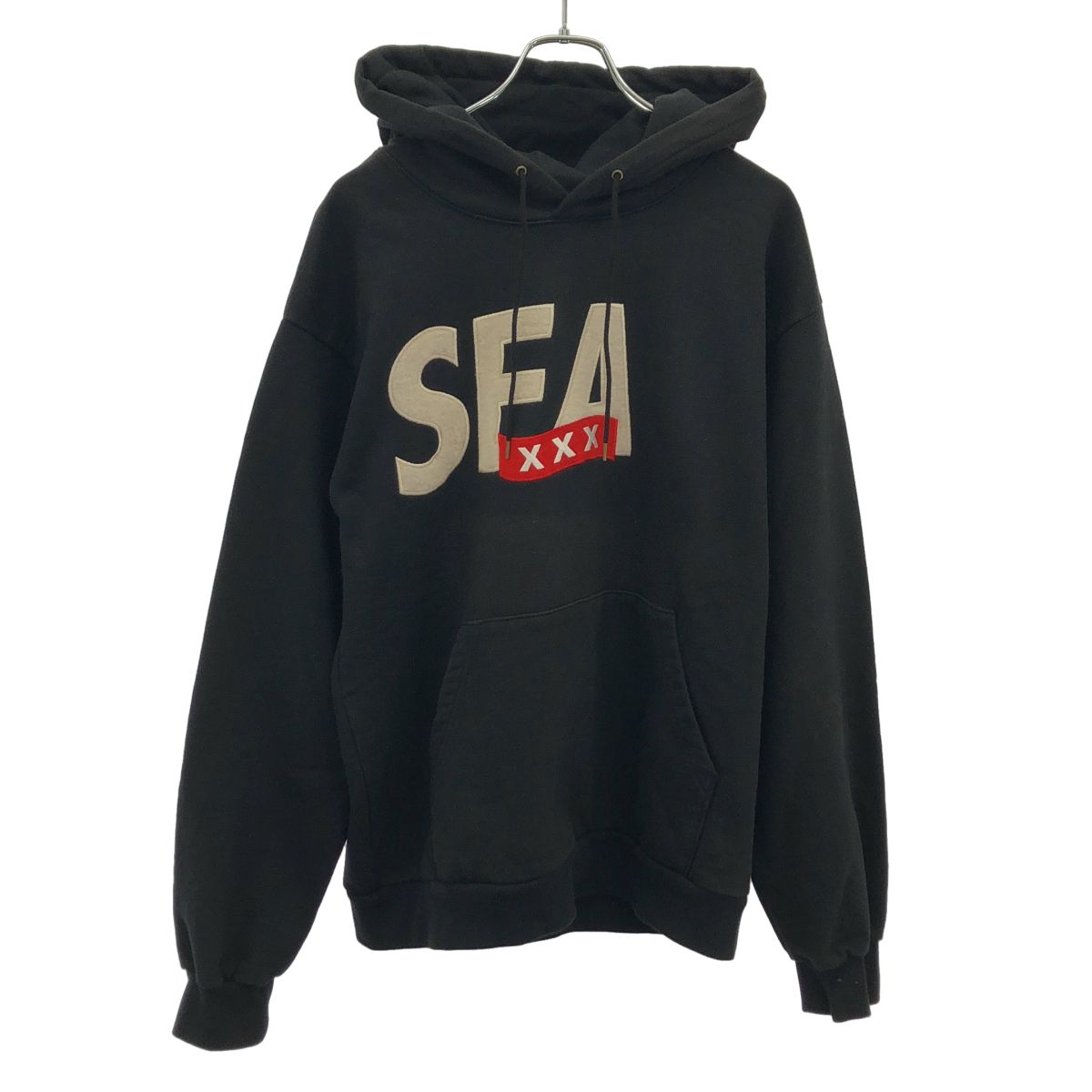 Wind and sea God selection コラボロゴ パーカー 黒 WIND AND SEA×GOD SELECTION XXX ウィンダンシー×ゴッドセレクション