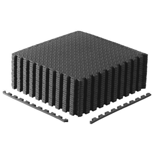 CAPBarbellエクササイズパズルマット3枚パック24インチx24インチx1/2インチダイヤモンドパターン-ブラック