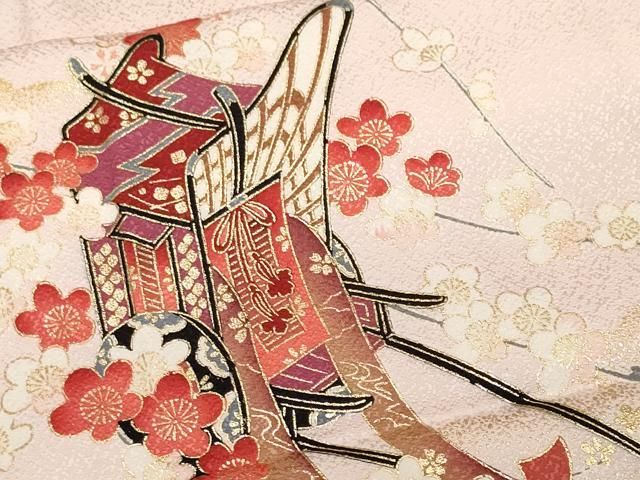 平和屋着物●豪華振袖　舞桜文　暈し染め　金彩　仮絵羽　逸品　未使用　CABC7140yc 平和屋着物○豪華振袖 駒刺繍 舞桜文 暈し染め 金通し地 正絹 逸品