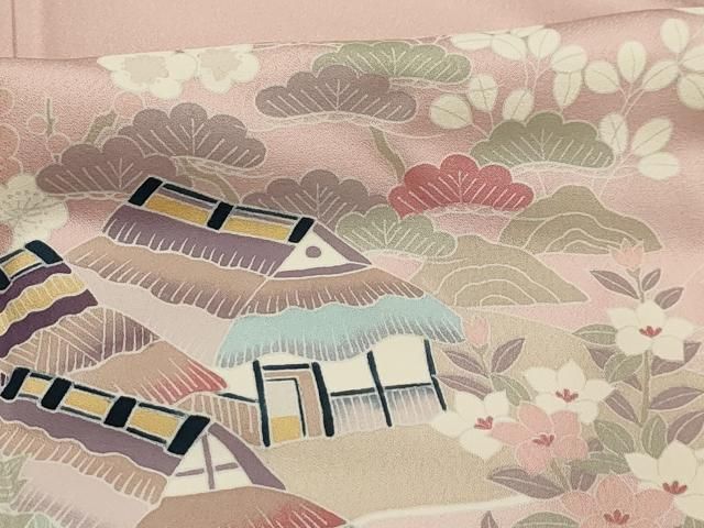 平和屋着物●訪問着　松竹梅風景文　暈し染め　正絹　逸品　AABE8563cs 平和屋着物○訪問着 松竹梅風景文 暈し染め 正絹 逸品 AABE8563csの