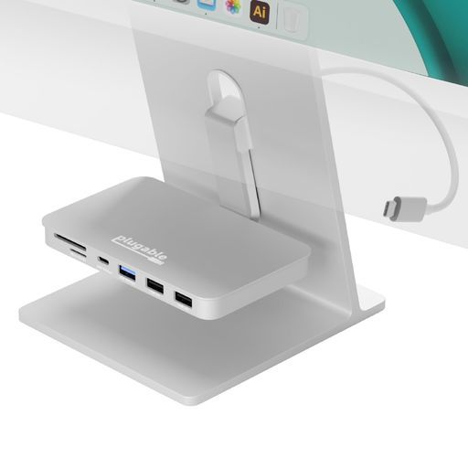 PlugableUSB-CiMac(24インチ)2021年または2023年専用ハブ6-in-1マルチポート対応-10GbpsUSB-Cx1USB3.0x1USB2.0x2microSD/SD