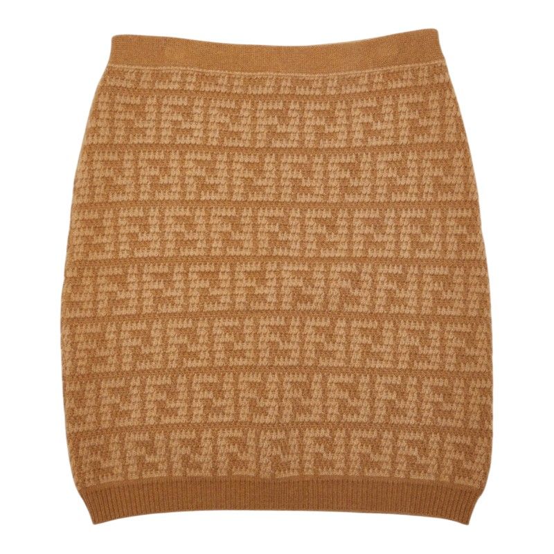 FENDI × MARC JACOBS ロゴプリント タイトスカート サイズ38 フェンディ ズッカ FFロゴ ニット リブ タイト ミニ スカート サイズ