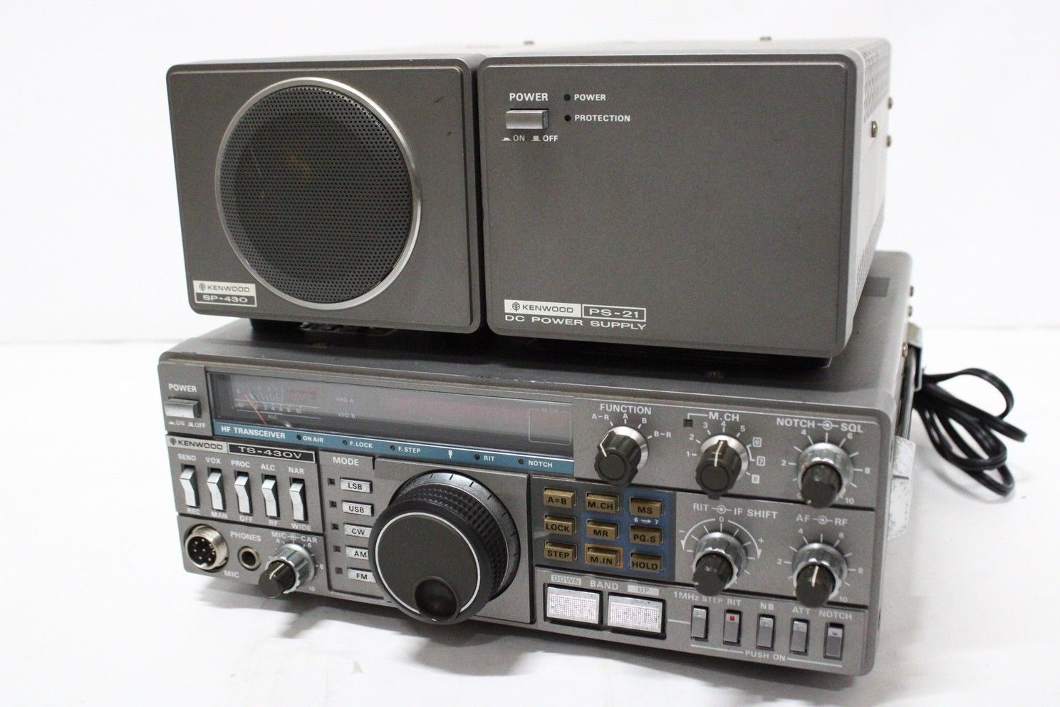 現状品 ケンウッド TS-430V PS-21 SP-430 セット 外部スピーカー 安定化電源 アマチュア 無線機 ITEL5INJXTVV-D-A07-byebye