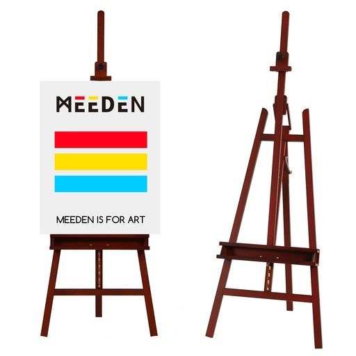 MEEDENイーゼルブナ木製160-226cm前傾式角度調節物置トレイ付き垂直収納可能最大121cmの張りキャンバスを対応A型フレーム組み立て簡単安定性高い三脚画架スタンドキャンバス立て