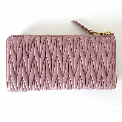 ミュウミュウ miumiu 財布 MATELASSE マテラッセ L字ファスナー レザー