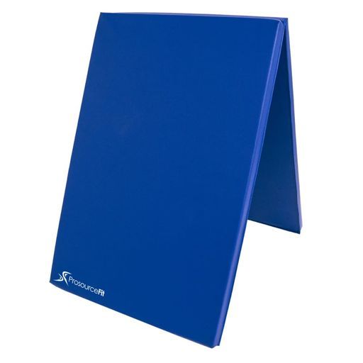 ProsourceFitBi-FoldFoldingThickExerciseMat6’x2’withCarryingHandlesforMMAGymnasticsCoreWorkoutsBlue