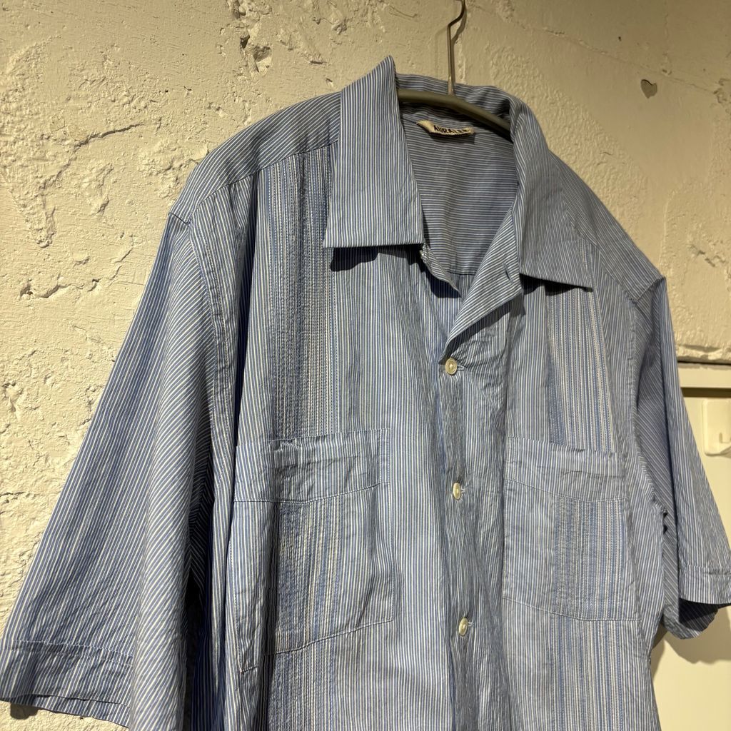 AURALEE オーラリー CUBA SHIRT 半袖シャツ A9SS02FS ブルー size:3