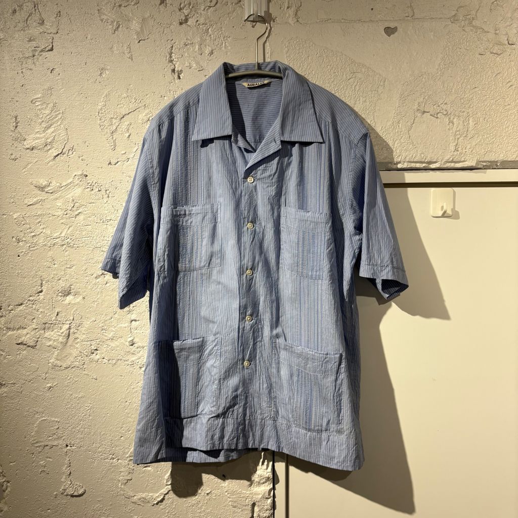 AURALEE オーラリー CUBA SHIRT 半袖シャツ A9SS02FS ブルー size:3