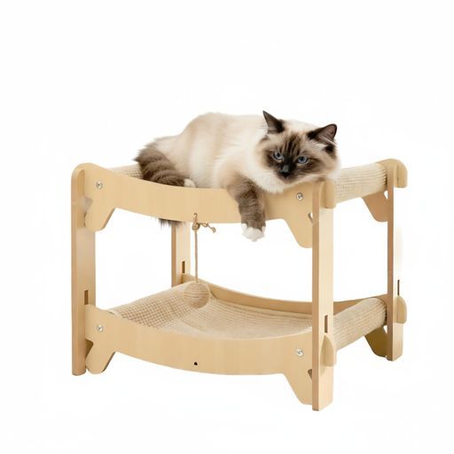 GIIPET猫爪とぎベッド木製ソファ2段【多頭飼いに最適・分離可能】キャットタワーミニ爪研ぎ高密度耐久安定頑丈屑が出ない貓ベッド大型猫ストレス解消オールシーズン