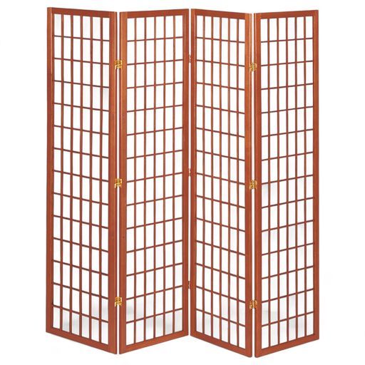 J-kitchens和風衝立パーテーション4連ブラウン間仕切り