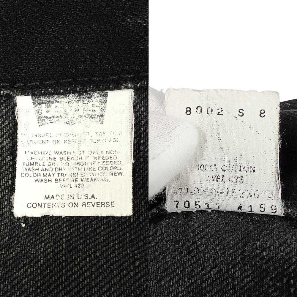 LEVI'S リーバイス 70511-4159 USA製 ブラック Gジャン デニム