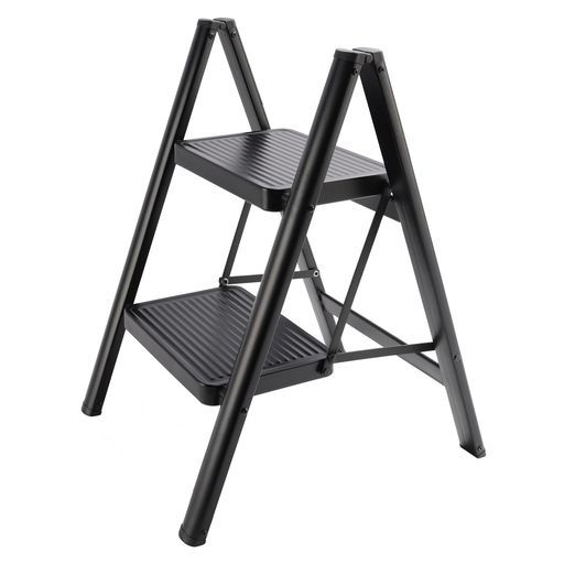 Frezon脚立2段折りたたみステップ折りたたみチェア多機能軽量3.2kg耐荷重150kg滑り止め足パッド手すりなし広い踏み台面積優れた収納性組み立て不要カーボンスチール素材アウトドア玄関台…