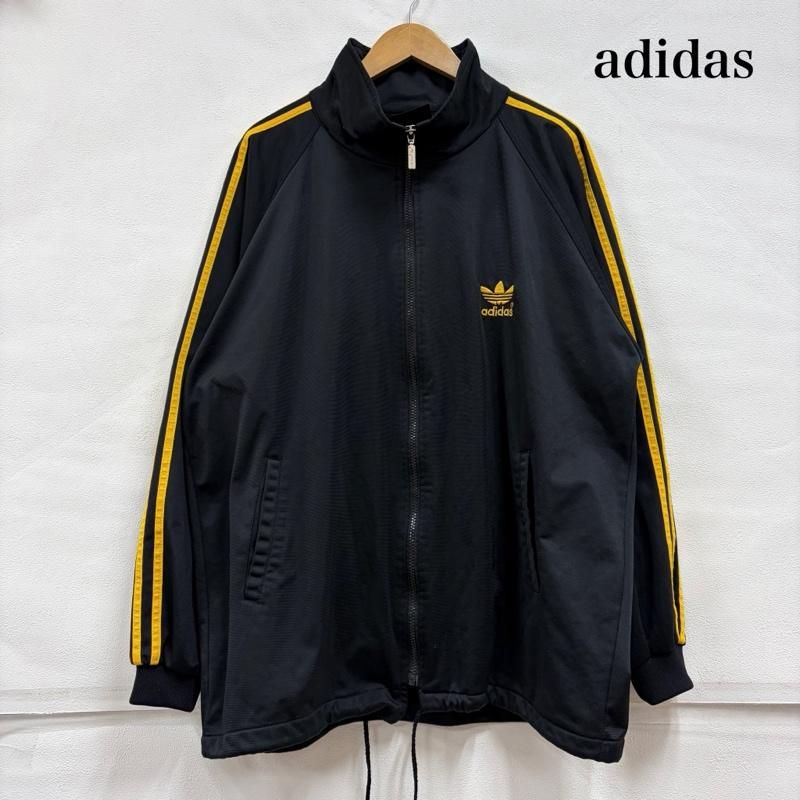 良品 90s アディダス Lサイズ 刺繍トラックジャケット 黒黄色 adidas 人気モデル】90s adidas アディダス トラックジャケット ジャージ