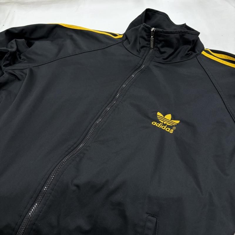 古着 adidas トラックジャケット ジャージ 刺繍 L ヴィンテージ 激レア 2XL美品90s】アディダス刺繍トラックジャケット古着ジャージトップ 紺