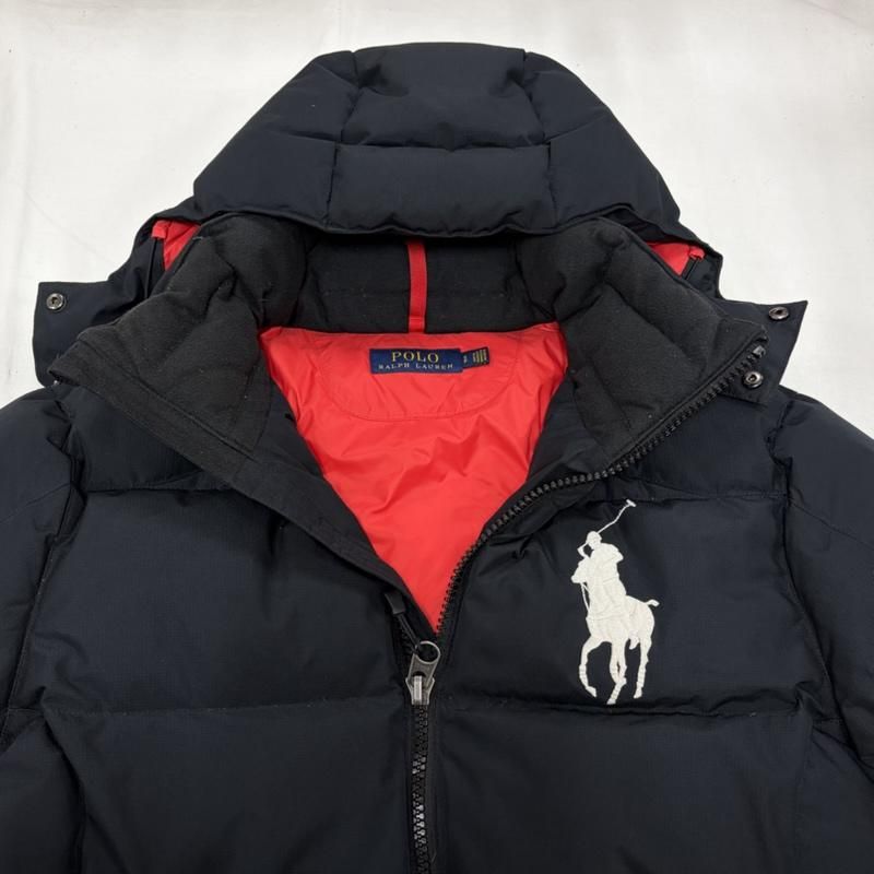 c*t様 ポロバイラルフローレン ダウンジャケット ブラック ポニー刺繍ロゴ X 美品 ポロバイラルフローレン ポニー 刺繍ロゴ ダウンジャケット ユニ