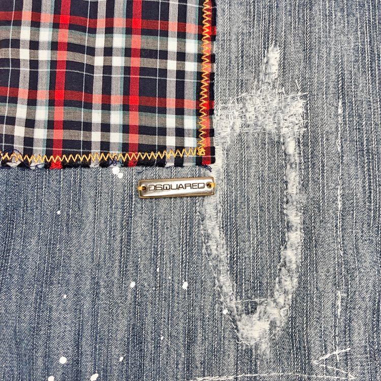 Dsquared2 ディースクエアード チェック × デニムシャツ S74DL0495