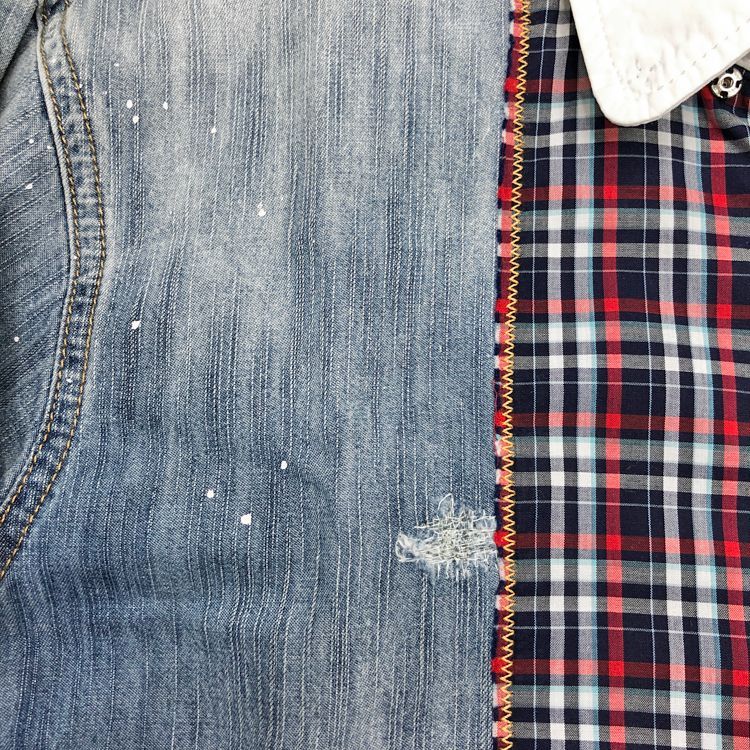 Dsquared2 ディースクエアード チェック × デニムシャツ S74DL0495