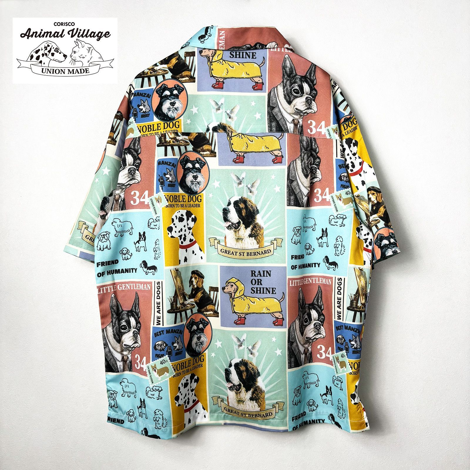 新品 Animal Village アニマルヴィレッジ 犬 プリント オープンカラー 