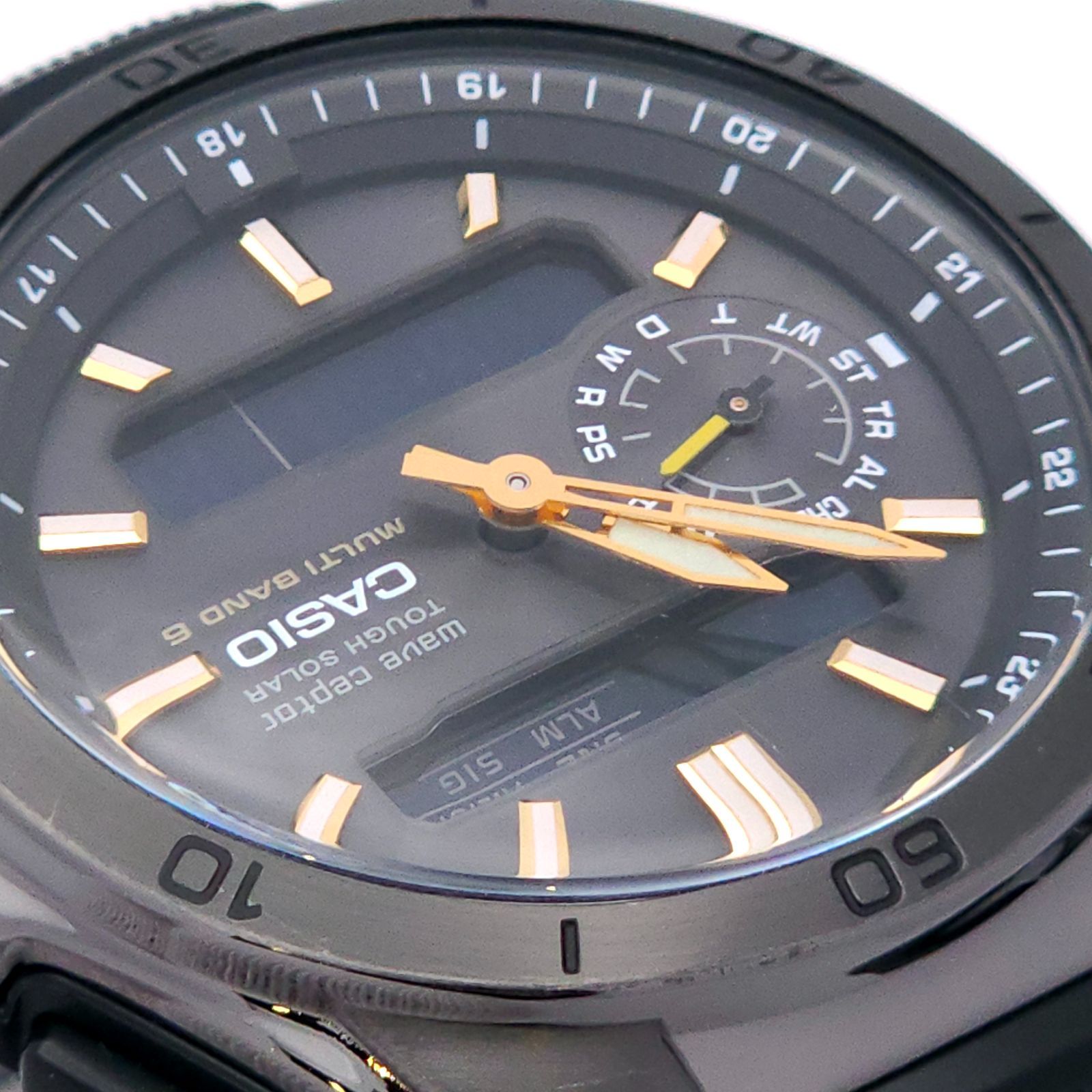 CASIO カシオ ウェーブセプター WVA-M650 ソーラー電波 動作品 黒 