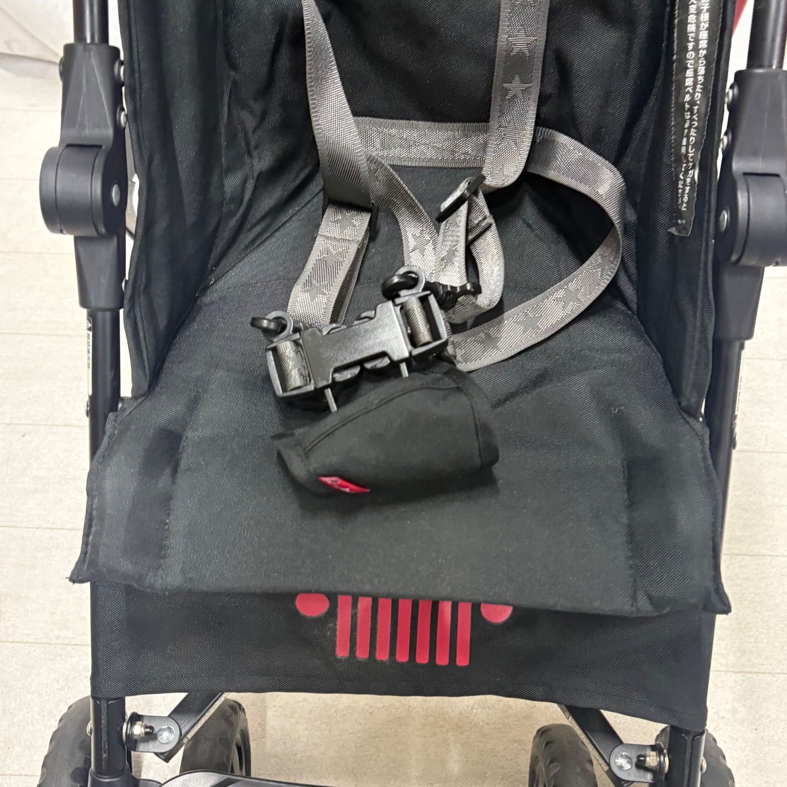 Jeep ジープ B型ベビーカー バギー バー付き ブラック レッド 