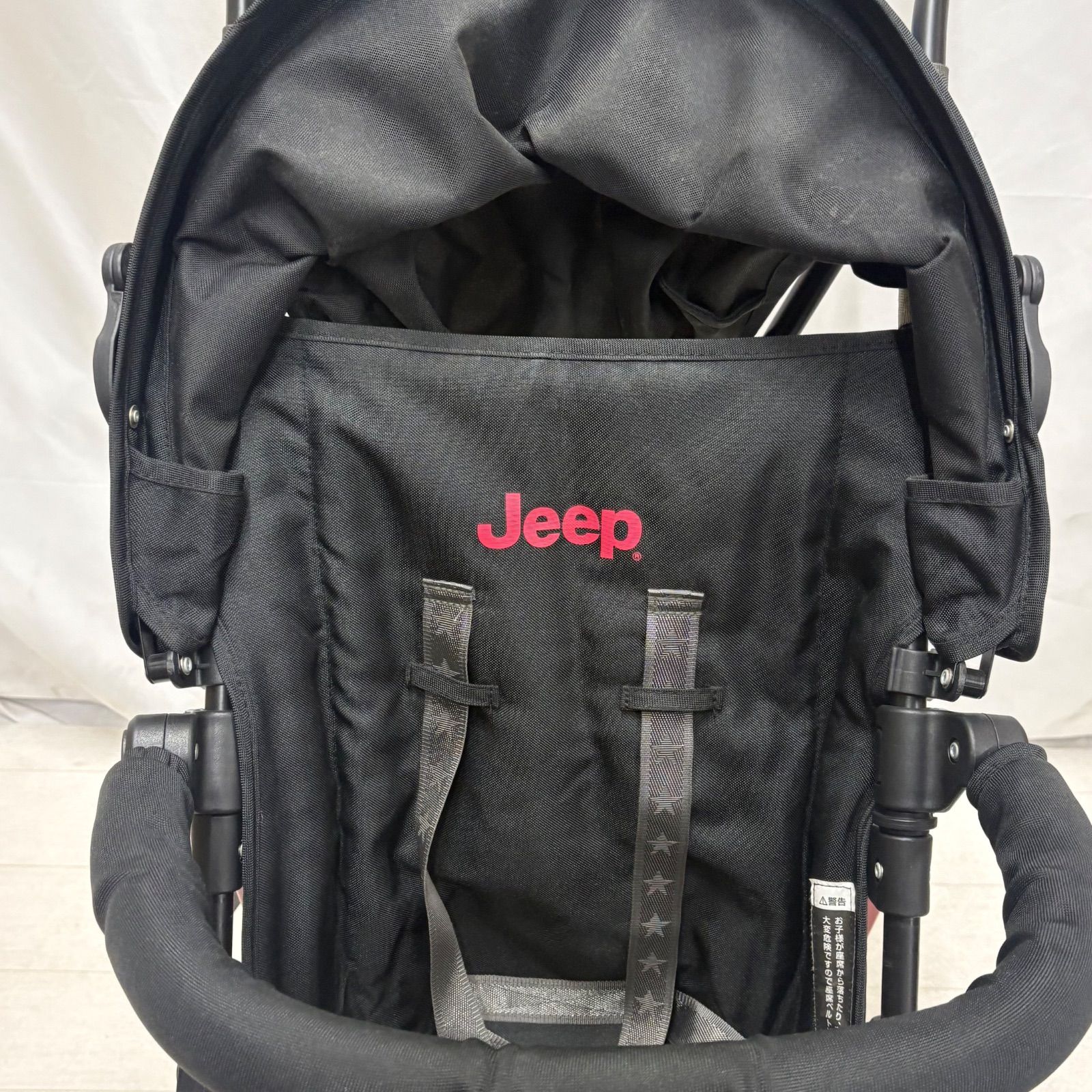 Jeep ジープ B型ベビーカー バギー バー付き ブラック レッド 