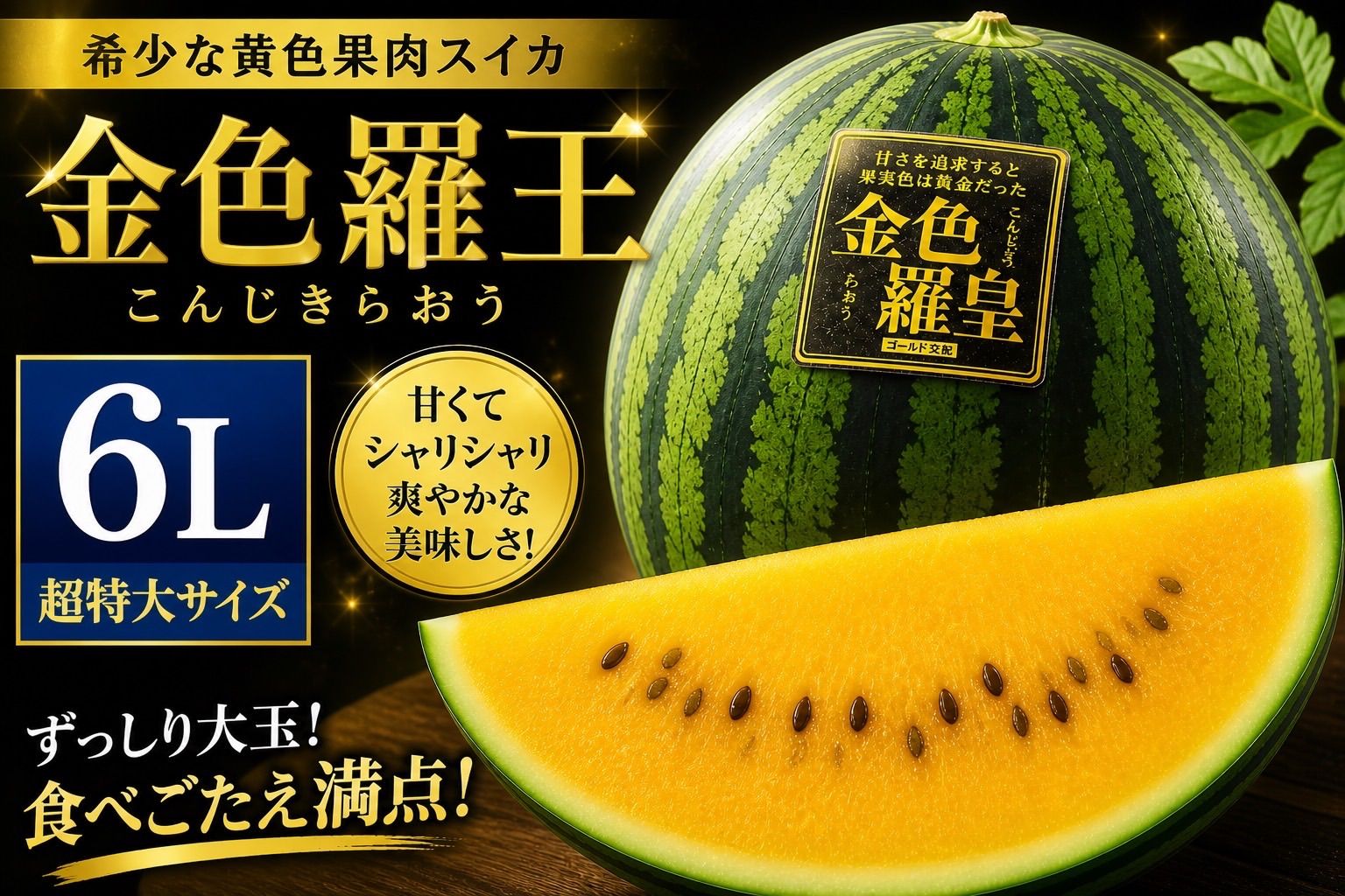 (~_~;)甘さを追求すると！果肉色は！黄金色だった！(゜o゜;;金色羅皇！2玉 tane_konjikiraou_m01.jpg