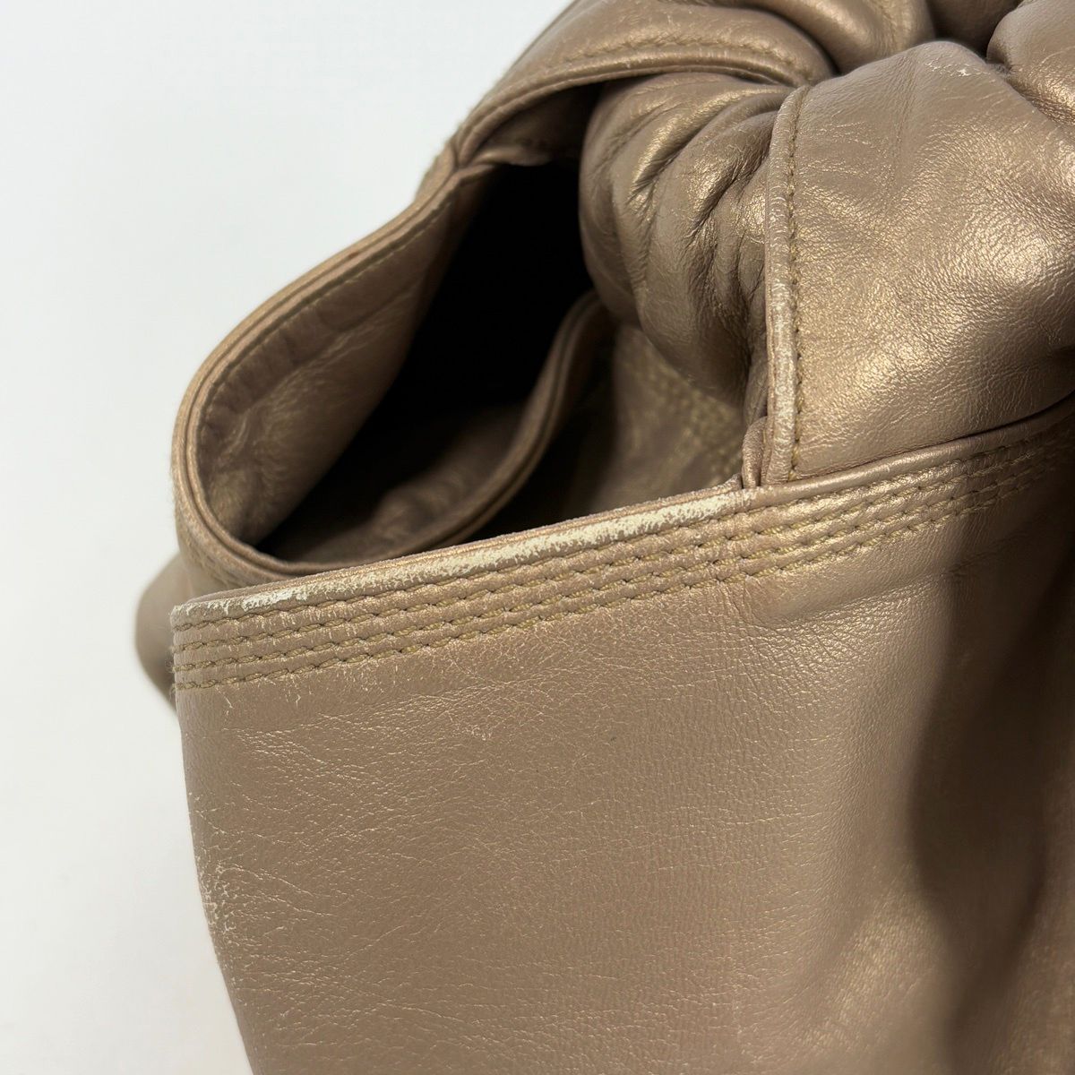 ロエベ LOEWE ナッパアイレ アナグラム ハンドバッグ レザー ゴールド 